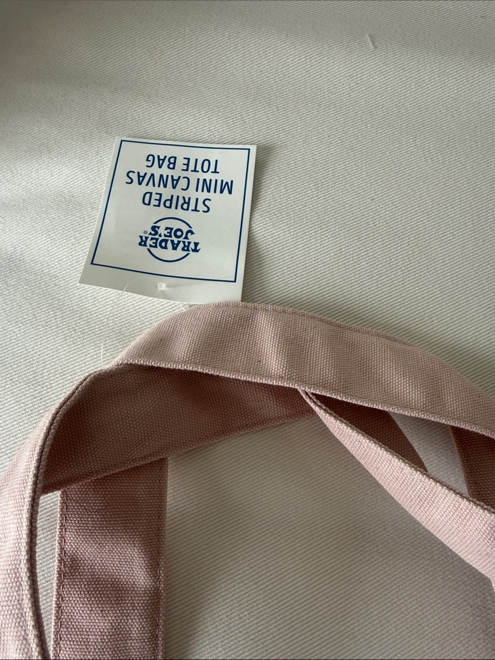 Trader Joe's Pink Canvas Tote Bag with Contrast Trim - Picture 4 of 6